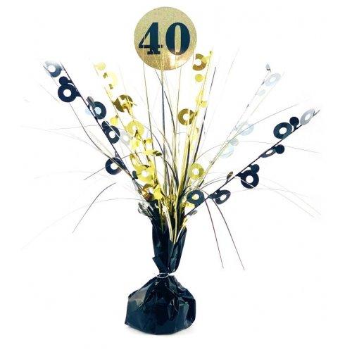 Number 40 Black & Gold Centrepiece Weight - Party Affair