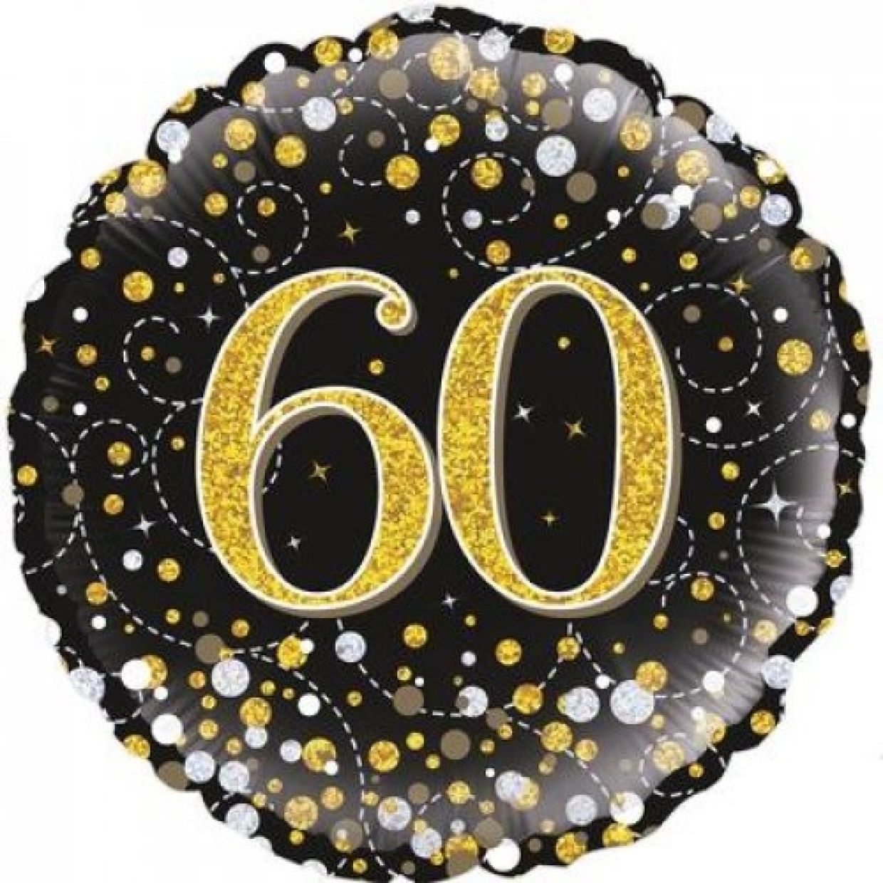 Sparkling Black & Gold Fizz 60 Foil Balloon