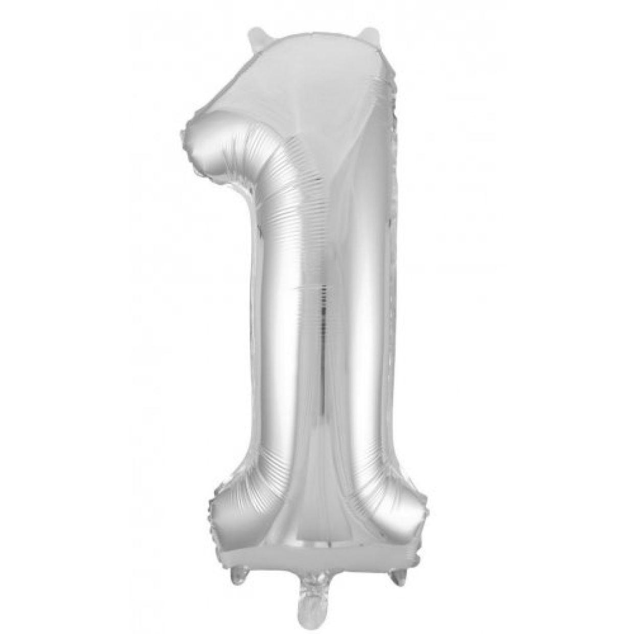 Silver Number 1 One 86cm Foil Balloon - Party Affair