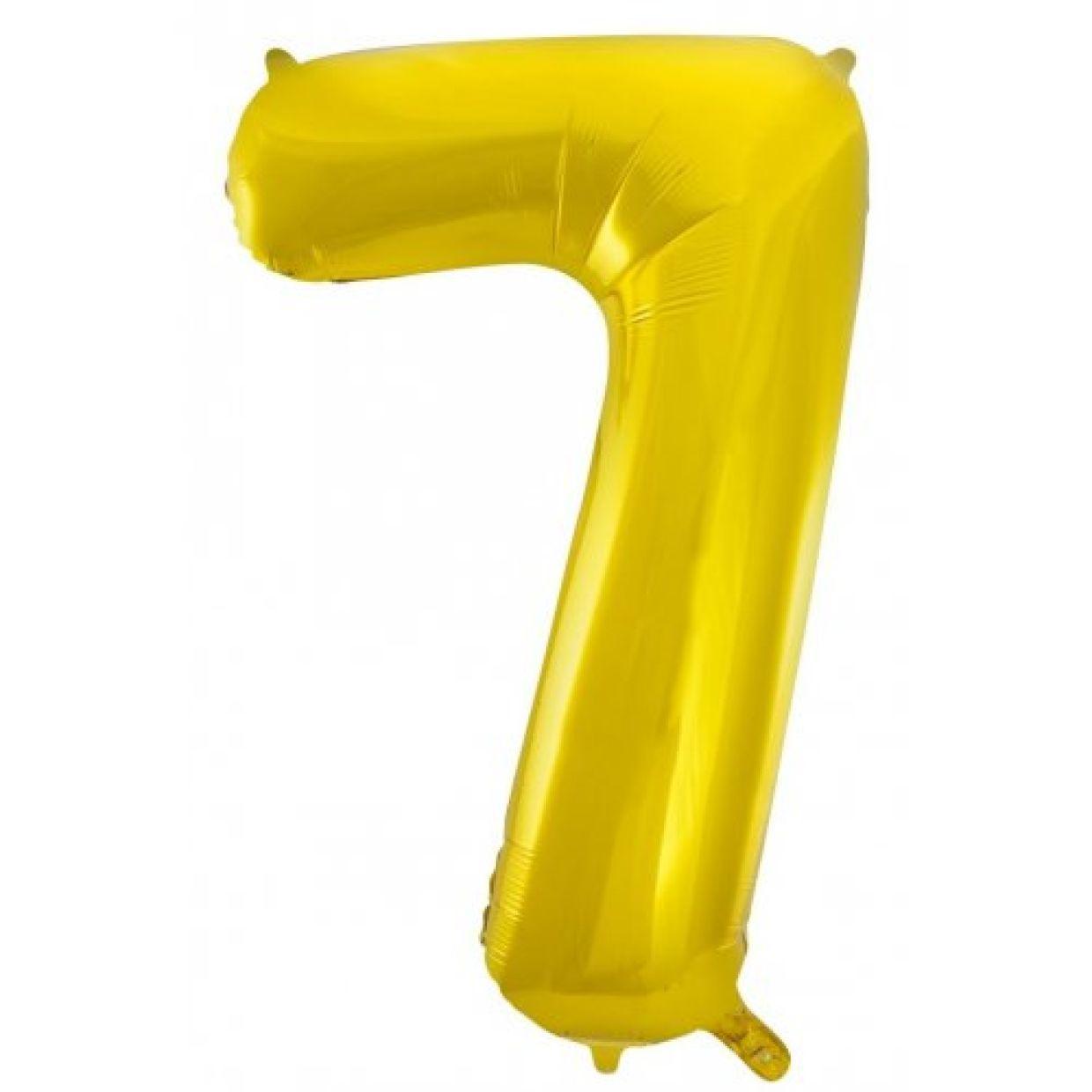 Gold Number 7 Seven 86cm Foil Balloon - Decrotex - Party Affair