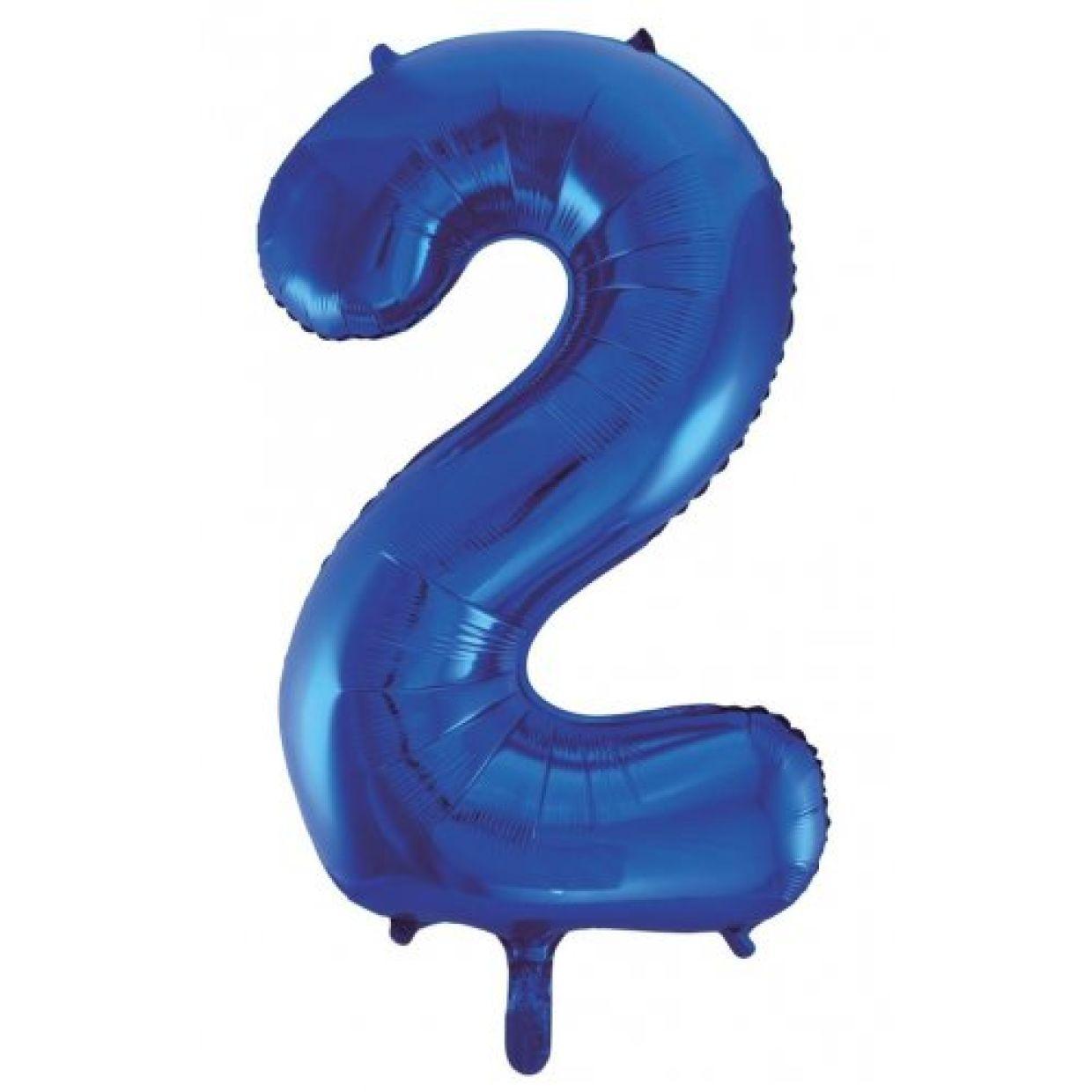 Royal Blue Number 2 Two 86cm Foil Balloon - Decrotex - Party Affair