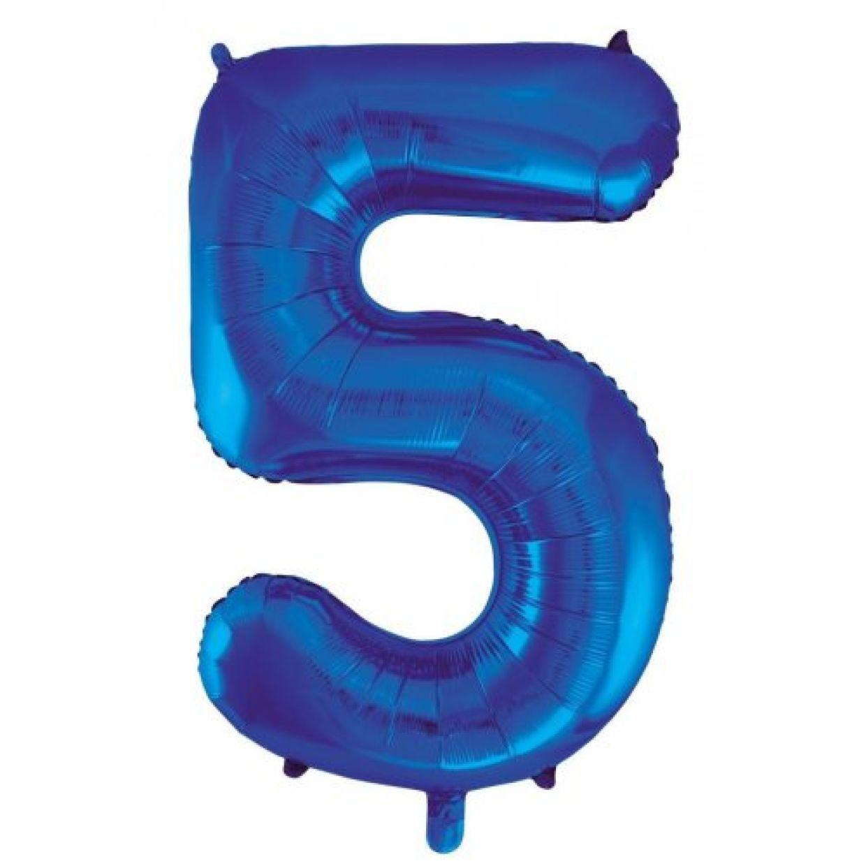 Royal Blue Number 5 Five 86cm Foil Balloon - Decrotex - Party Affair