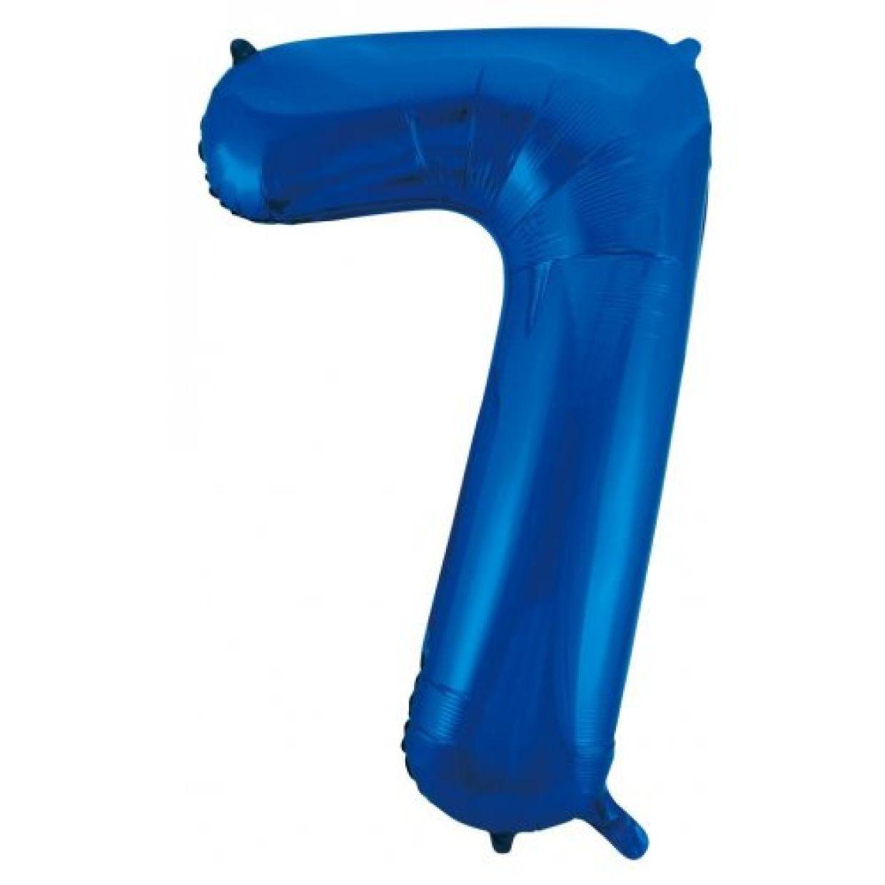 Royal Blue Number 7 Seven 86cm Foil Balloon - Decrotex - Party Affair