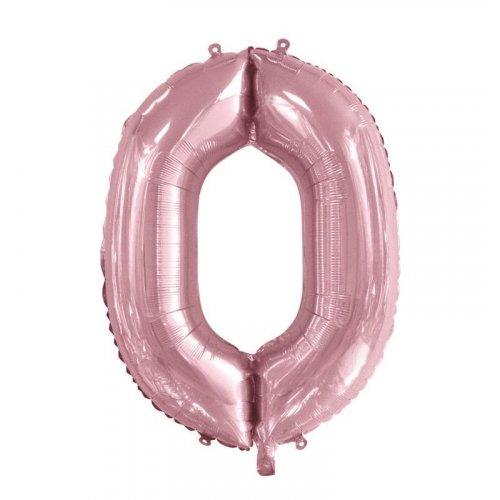 Light Pink 0 Number 86cm Foil Balloon - Party Affair