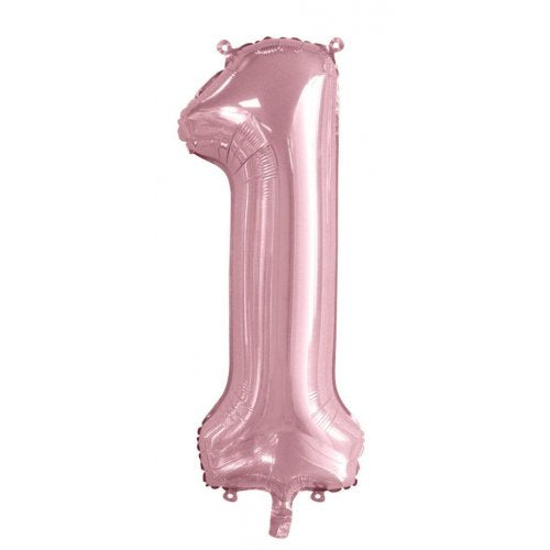 Light Pink 1 Number 86cm Foil Balloon