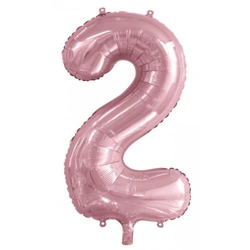 Light Pink 2 Number 86cm Foil Balloon