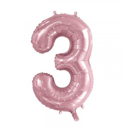 Light Pink 3 Number 86cm Foil Balloon - Party Affair