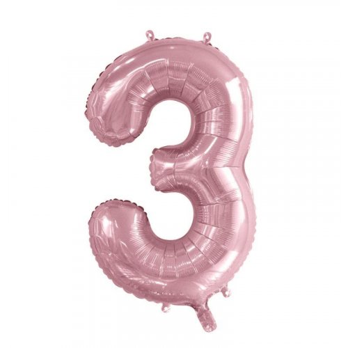 Light Pink 3 Number 86cm Foil Balloon