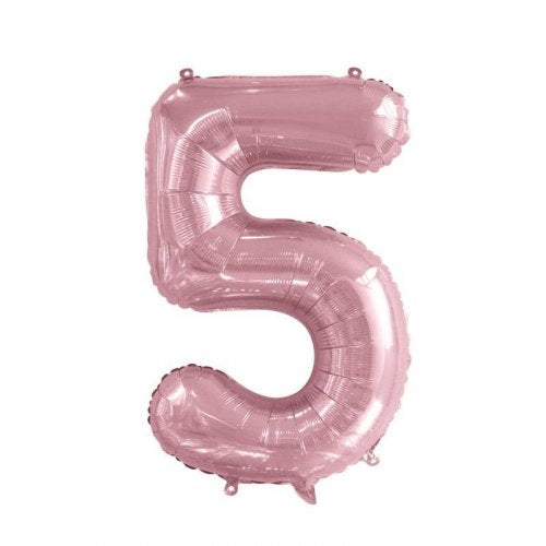 Light Pink 5 Number 86cm Foil Balloon