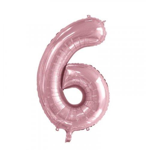 Light Pink 6 Number 86cm Foil Balloon - Party Affair