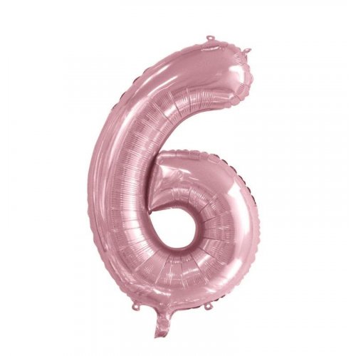 Light Pink 6 Number 86cm Foil Balloon 