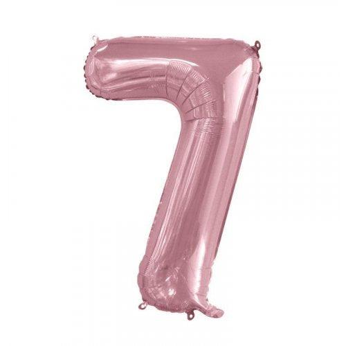 Light Pink 7 Number 86cm Foil Balloon - Party Affair