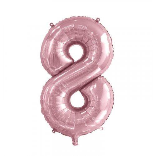 Light Pink 8 Number 86cm Foil Balloon - Party Affair