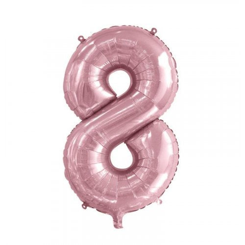 Light Pink 8 Number 86cm Foil Balloon