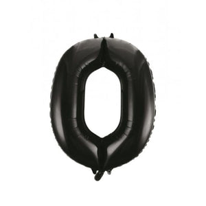 Black Number 0 Zero 86cm Foil Balloon - Decrotex