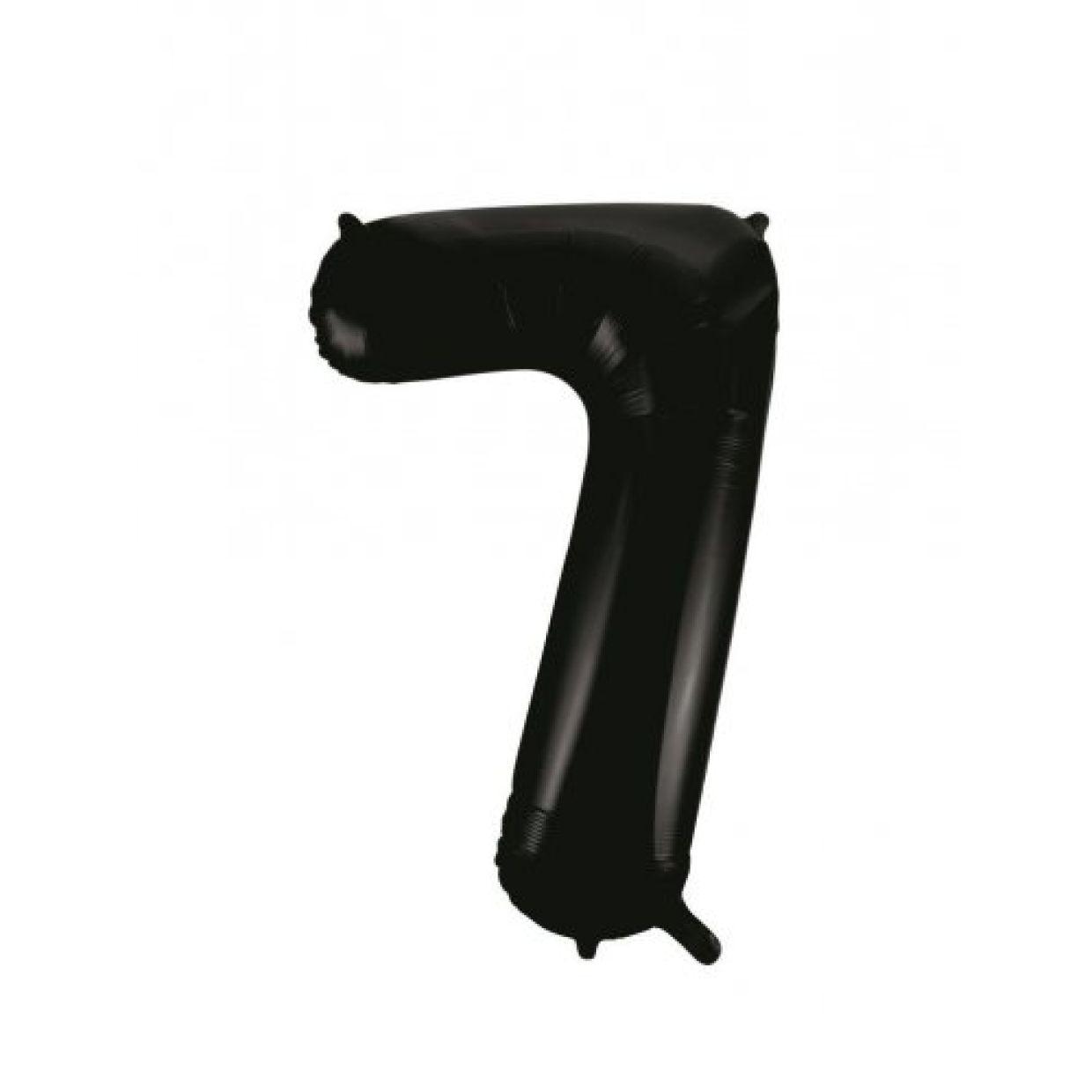 Black Number 7 Seven 86cm Foil Balloon - Decrotex - Party Affair