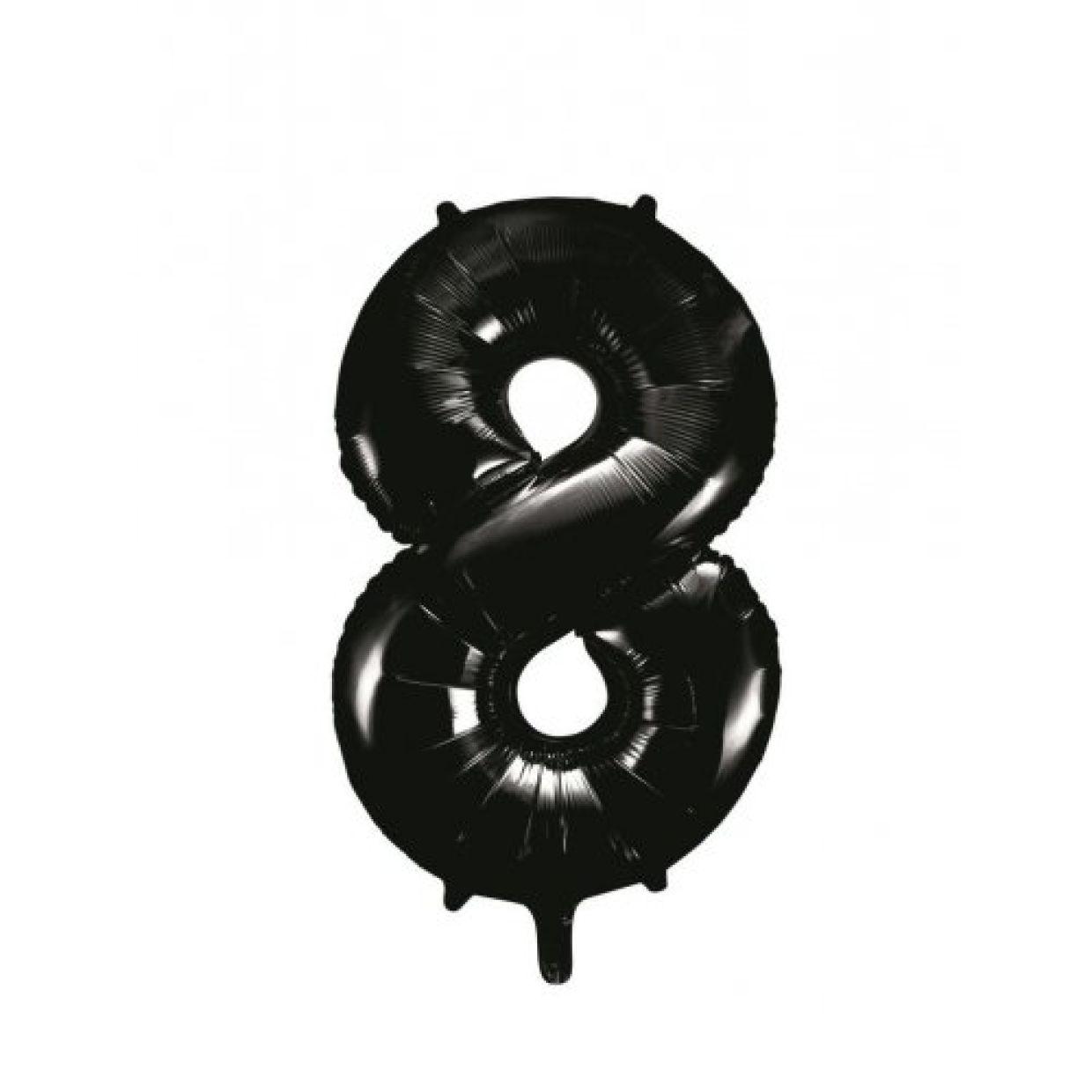 Black Number 8 Eight 86cm Foil Balloon - Decrotex - Party Affair
