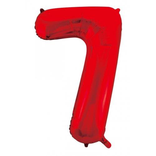 Red Number 7 86cm Foil Balloon - Party Affair