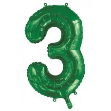 Green Number 3 86cm Foil Balloon