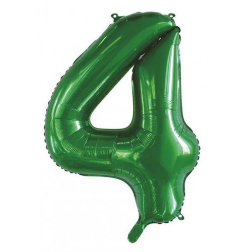 Green Number4 86cm Foil Balloon 