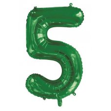 Green Number 5 86cm Foil Balloon