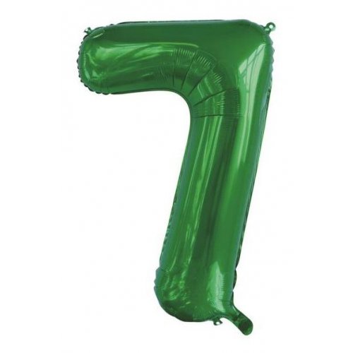 Green Number 7 86cm Foil Balloon 