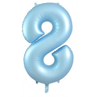 Pastel Matte Blue Number 8 Eight Large Foil Balloon