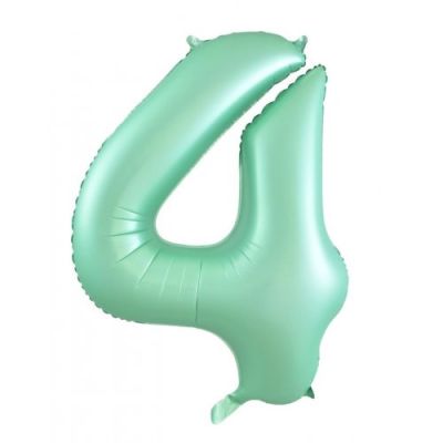 Pastel Matte Green Number 4 Four Large Foil Balloon