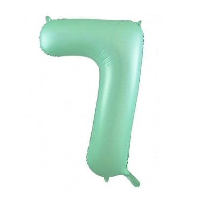 Pastel Matte Green Number 7 Seven Large Foil Balloon