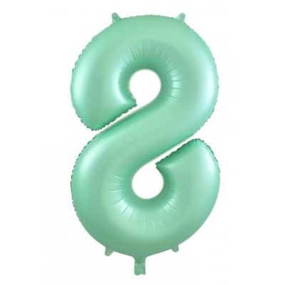 Pastel Matte Green Number 8 Eight Large Foil Balloon