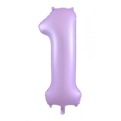 Pastel Matte Lilac Number 1 One Large Foil Balloon