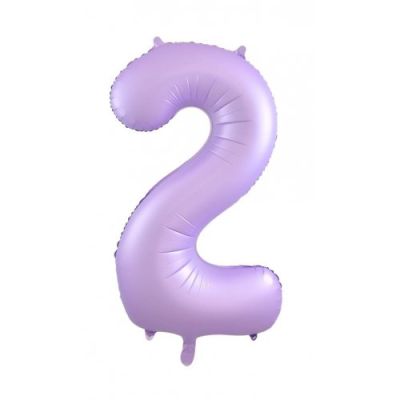 Pastel Matte Lilac Number 2 Two Large Foil Balloon