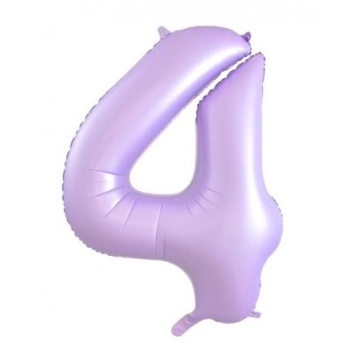 Pastel Matte Lilac Number 4 Four Large Foil Balloon