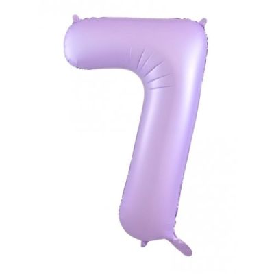 Pastel Matte Lilac Number 7 Seven Large Foil Balloon