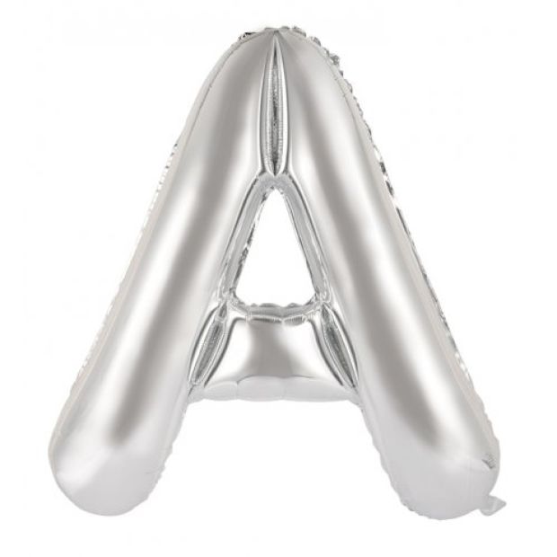 Silver Letter A 86cm Foil Balloon - Decrotex