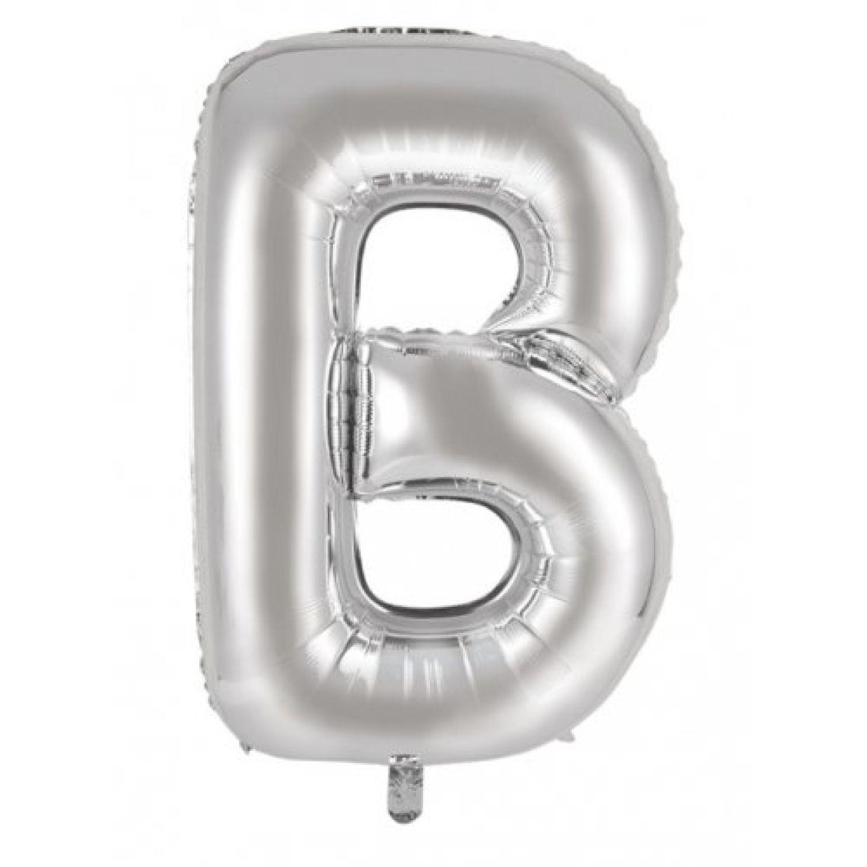 Silver Letter B 86cm Foil Balloon - Decrotex - Party Affair