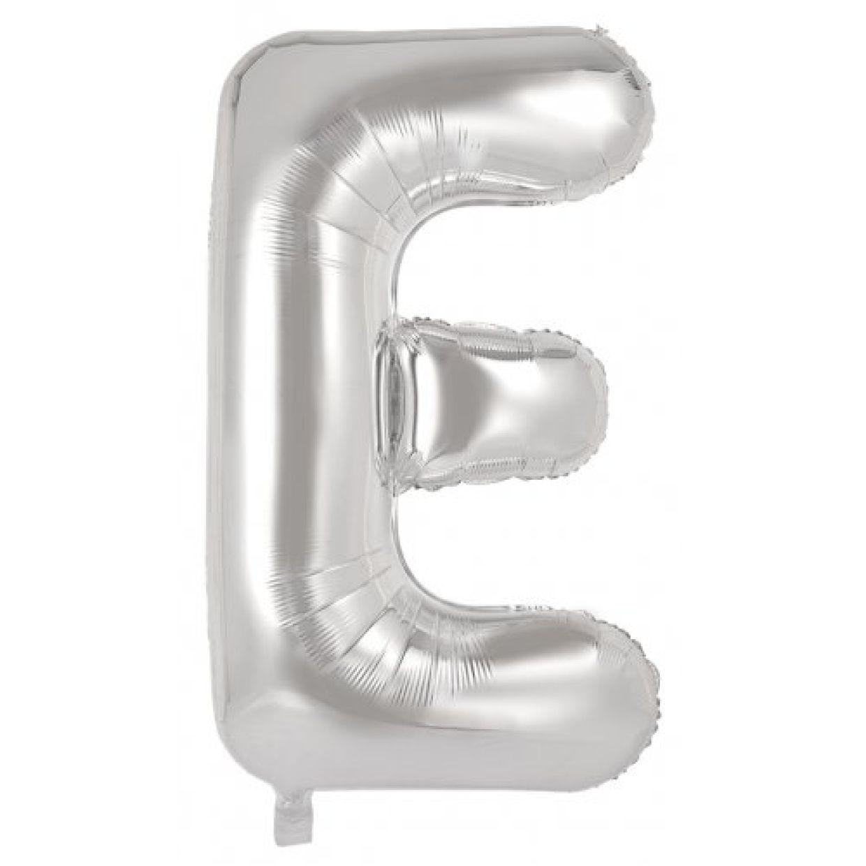 Silver Letter E 86cm Foil Balloon - Party Affair