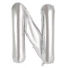 Silver Letter N 86cm Foil Balloon - Party Affair