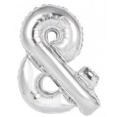 Silver Symbol Ampersand '&' Large Foil Balloon - Party Affair