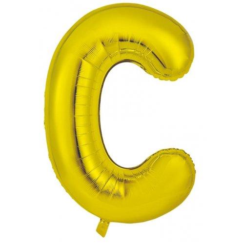 Letter C 86cm Gold Foil Balloon-Decrotex - Party Affair