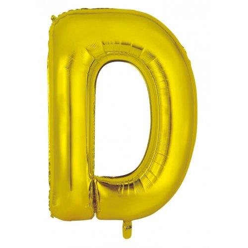 Gold Letter D 86cm Foil Balloon-Decrotex - Party Affair