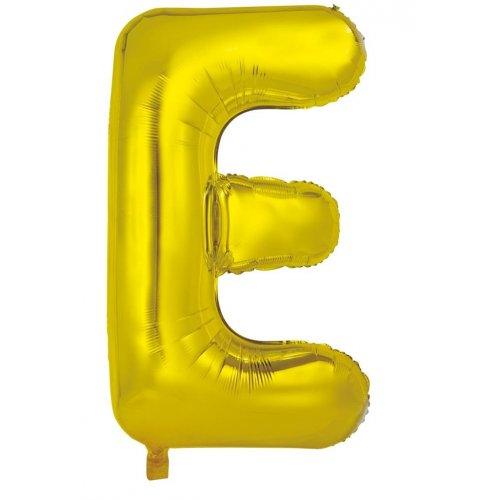 Letter E 86cm Gold Foil Balloon-Decrotex - Party Affair