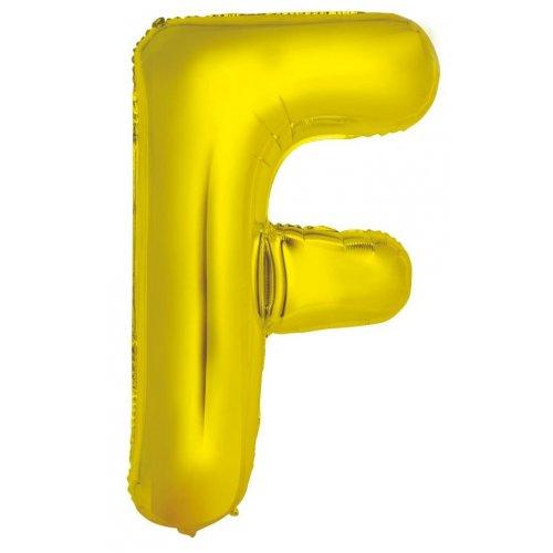 Letter F 86cm Gold Foil Balloon- Decrotex - Party Affair