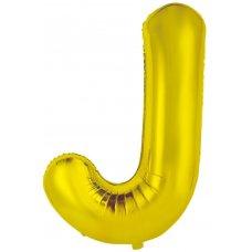 Letter J 86cm Gold Foil Balloon- Decrotex - Party Affair