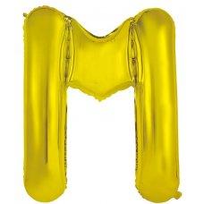 Letter M 86cm Gold Foil Balloon-Decrotex - Party Affair