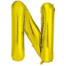 Letter N 86cm Gold Foil Balloon-Decrotex - Party Affair