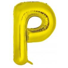 Letter P 86cm Gold Foil Balloon- Decrotex - Party Affair