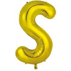 Letter S 86cm Gold Foil Balloon-Decrotex - Party Affair