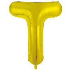 Letter T 86cm Gold Foil Balloon-Decrotex