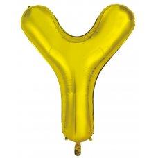 Letter Y 86cm Gold Foil Balloon-Decrotex - Party Affair